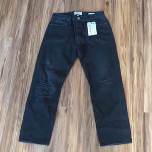 NWT FRAME Black Grayridge Straight Leg High Waist Le Original Jeans, 26 US 4